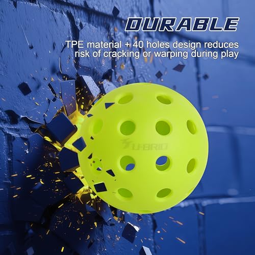 Outdoor Pickleball Balls - 40-Hole Design, 4 Pack & 12 Pack