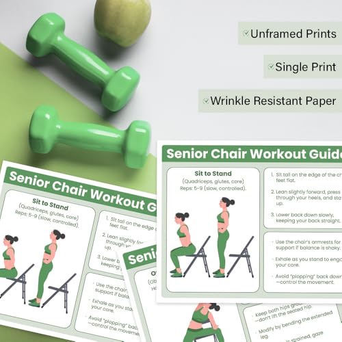 Senior Exercise Chair Workout Poster - 30-Day Gentle Stretching Chart