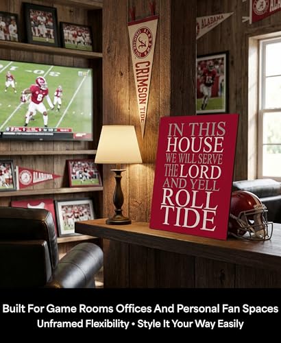 In This House We Yell Roll Tide Wall Art - 8x10 Unframed Print