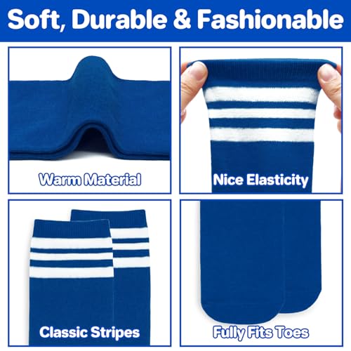 Toddler Soccer Socks for Kids - Blue/White, 3-6 Years
