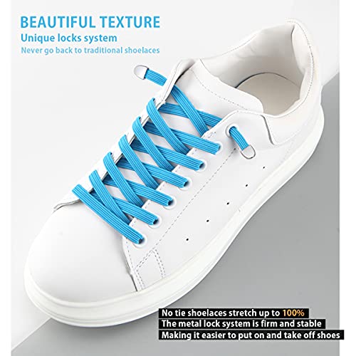 No Tie Elastic Shoelaces for Adults and Kids - White