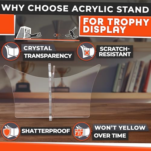 Clear Acrylic Sports Ball Display Stand - X-Frame Holder for Basketball