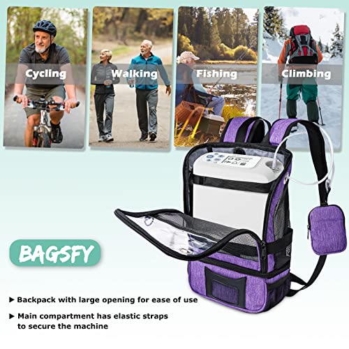 BAGSFY Purple Oxygen Concentrator Backpack for Inogen G5 G3 Rove 6 - Lightweight Carrying Bag
