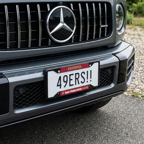 San Francisco 49ers License Plate Frame - Black Metal Design