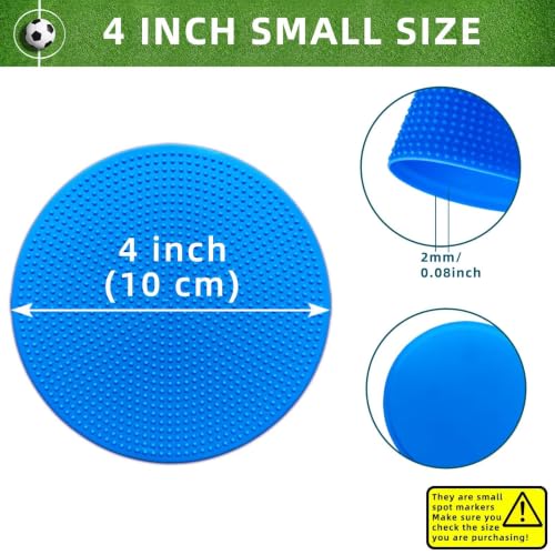 4-Inch Non-Slip Rubber Spot Markers - 24 Pack in 6 Colors