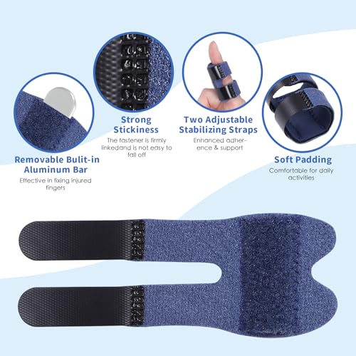 Breathable Trigger Finger Splint & Thumb Brace - Adjustable Support - Blue