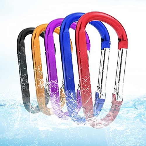 10 Pack 3" Aluminum Spring Snap Hook Carabiner Clips - Colorful