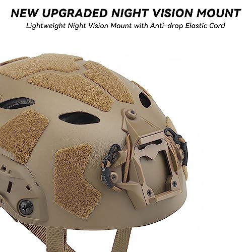 Lightweight High Cut Airsoft Helmet with NVG Mount - Tan