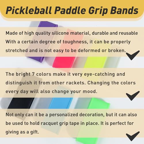 20 Pack Pickleball Paddle Grip Bands - Silicone Racket Tapes