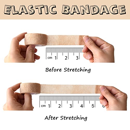 Self-Adhesive Cohesive Bandage Wrap - 8 Pack, 1 Inch x 5 Yards - White