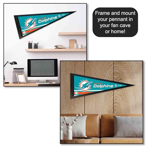 Miami Dolphins Pennant Flag - 12x30 Inch Felt Banner