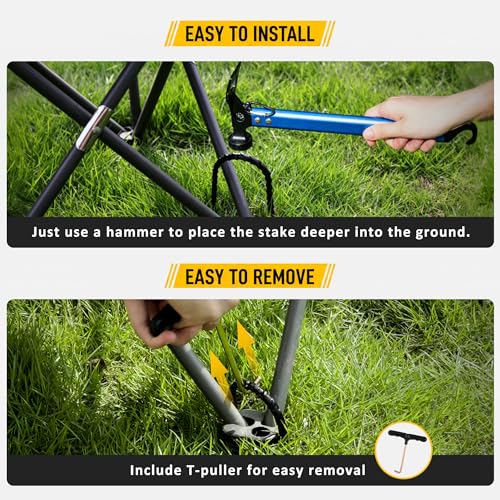 Heavy Duty Trampoline Anchor Stakes - 12 Inch U-Shaped, 8 Pack
