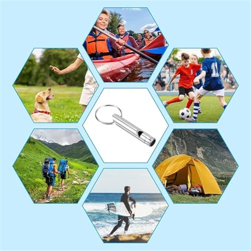 Extra Loud Aluminum Survival Whistle Set - 3 Pack with Key Rings
