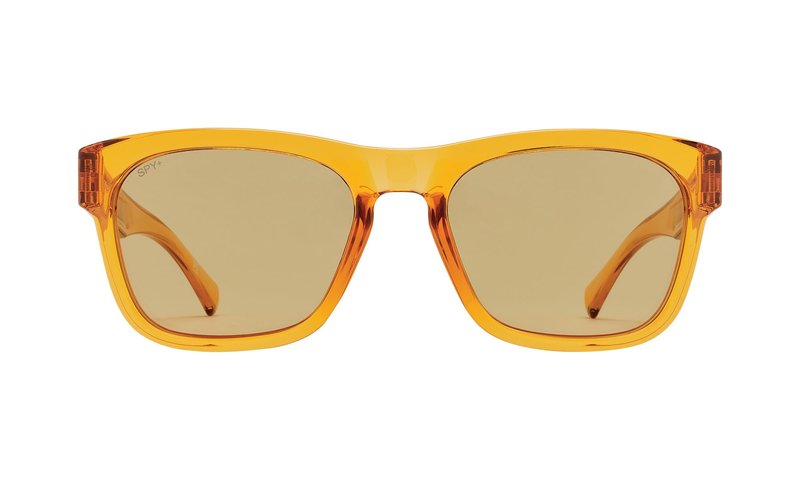 SPY OPTIC Crossway, Square Sunglasses, Color and Contrast Enhancing Lenses, Translucent Orange - Yellow Lenses