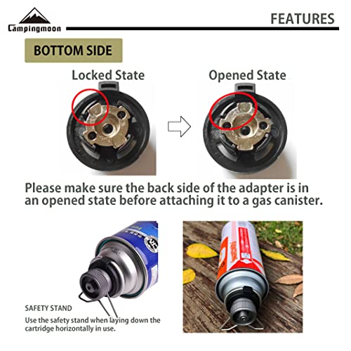Butane Canister Adapter with Safety Stand - EN417 Lindal Valve Z10