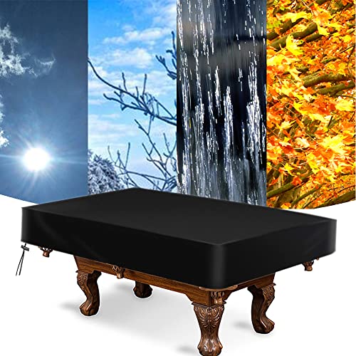 Waterproof Billiard Table Cover - 8FT Black - Scratch & UV Resistant