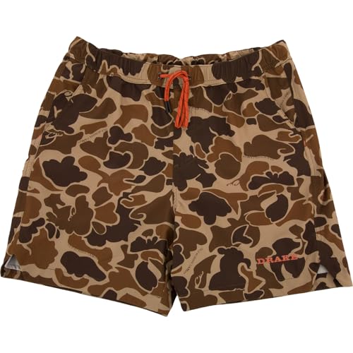 Drake Waterfowl Men's Lake Shore Dock Shorts - Camouflage, Quick-Dry, 6" Inseam, Medium