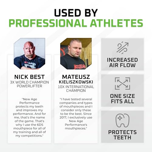 New Age Performance 6DS Heavy Lifting Mouthpiece - Clear, Increase Strength & Reps