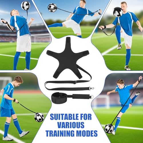 TOBWOLF Soccer Kick Trainer with Black Wrist Belt - Solo Football Practice Aid for Size 3-5 Balls