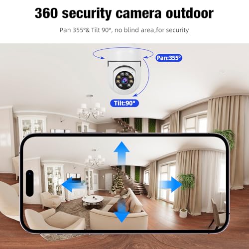 2K Light Bulb Camera Outdoor 2 Packs, 2.4GHz Wi-Fi Wireless Light Bulb Security Camera with 2 Way Talk, Color Night Vision, AI Human Detection, E27 Screw in Light Socke£¨2P£©