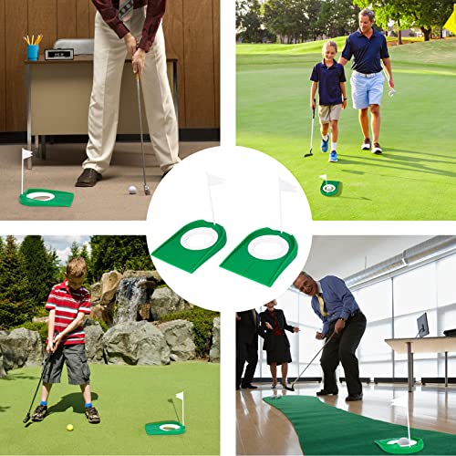 Golf Putting Cup with Flag - 2 Pack Training Aids for Indoor & Outdoor Practice