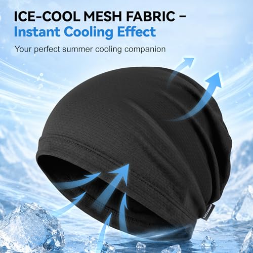 3 Pack Black Breathable Skull Caps Men Women Cycling Helmet Liners