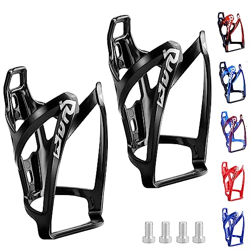 Ultra-Light Bike Water Bottle Cage Holder - 2 Pack Black