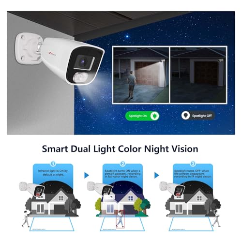 Anpviz 4MP Bullet PoE IP Camera, Security IP Camera Outdoor Indoor, AI Human Motion Detection, Smart Dual Light Color Night Vision, Built-in Mic, 2.8mm Lens, IP66 Waterproof, NDAA Complaint (U Series)