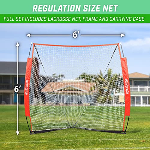 Portable 6x6 Lacrosse Goal - Bow Style Frame for Easy Setup