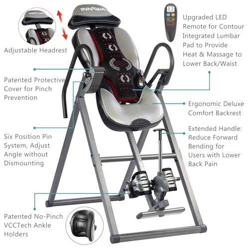 Advanced Heat and Massage Inversion Table - Light Gray