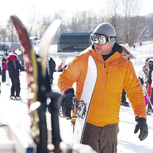 Ski Goggles PRO - Frameless OTG with Interchangeable Lens, UV400 Protection - A0 Black Frame Revo Silver Lens VLT 10%