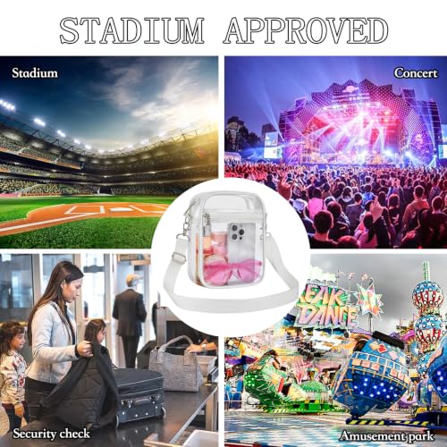 Clear Purse for Stadium Events - Mini Transparent Messenger Bag - White