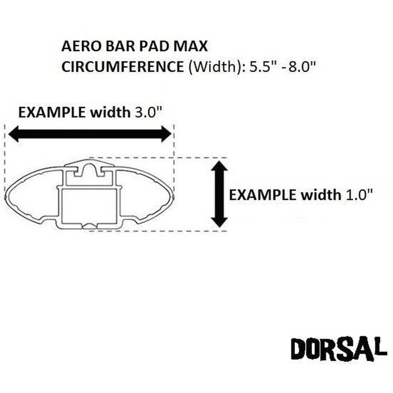 DORSAL Aero Roof Rack Pads for Factory and Wide Crossbars - Pack of 2 for Surfboards Kayaks Sups Snowboards Polyester 34" Inch Thule Yakima Style (Wide) Black