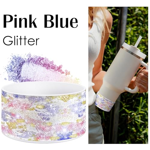 Glitter Silicone Protective Boot for Tumblers - Pink Blue Glitter