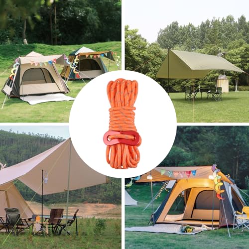 Camping Tent Stakes with Reflective Guy Lines - 4 Pack
