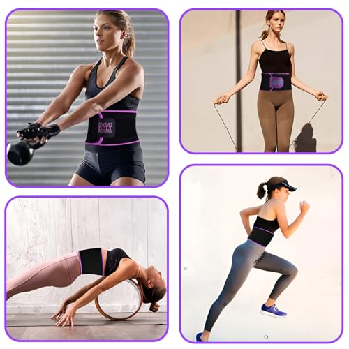 LKV Medium Purple Waist Trainer for Women Workout Sweat Band Neoprene Slimming Body Shaper