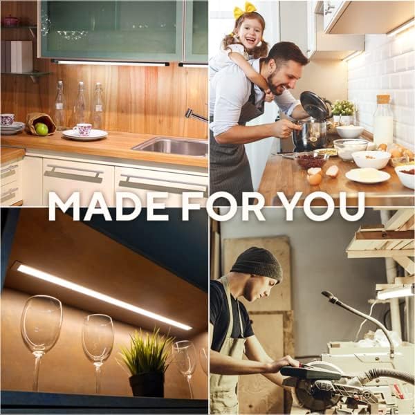 phonar 48 inch Under Cabinet Lighting LED Lamps for Kitchen Closet, LED Counter Light with Plug in Hardwired LED Lighting for Wardrobe(Cold White)