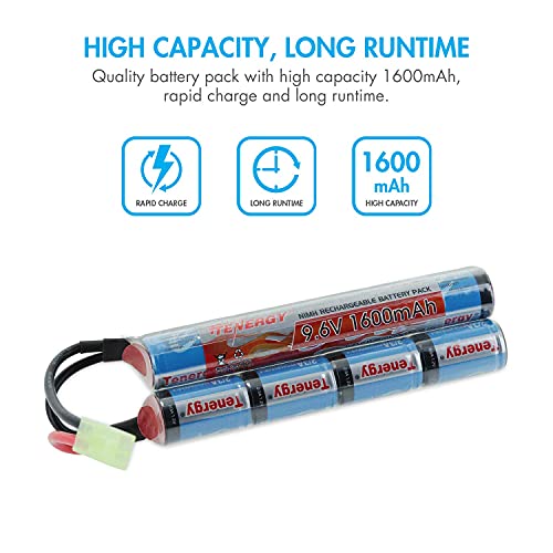 9.6V 1600mAh NiMH Rechargeable Battery Pack & Charger Set
