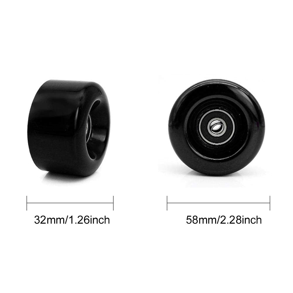 8 Pack Roller Skate Wheels with Bearings Installed, Outdoor Roller Skate Wheels for Double Row Skating, Quad Skates Accessories Outdoor/Indoor Use, 82A, 58 x 32mm