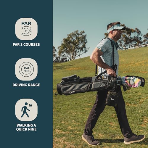 Lightweight Sunday Golf Loma Stand Bag - 31 Inches - Midnight Green