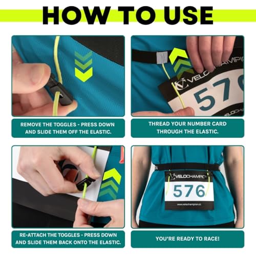 Triathlon Race Number Running Belt - Medium, Adjustable & Lightweight