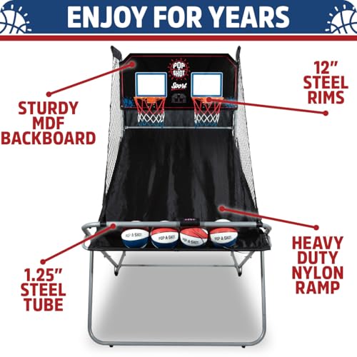 Dual Shot Sport Arcade Basketball Game - Black and Blue