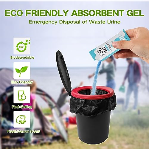 Portable Toilet Absorbent Gel - 25 Packets for Camping & Hiking