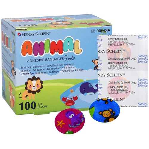 Animal Print Adhesive Bandages - 7/8" Spot, Sterile, 100 Ct