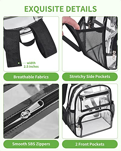 Clear Backpack Stadium Approved - 12x10x6 Transparent Bag