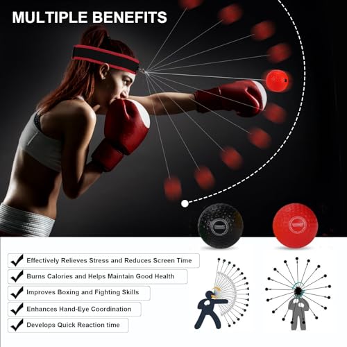 Dermasy® Upgraded Boxing Reflex Ball, Training Ball with Headband