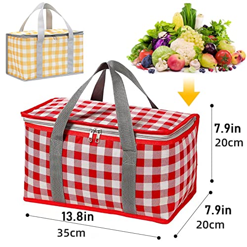 Insulated Picnic Cooler Bag - Keeps Hot & Cold - Red