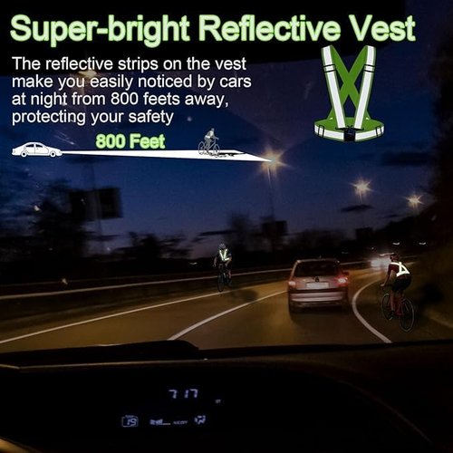 VOCHIC 20 Pcs Reflective Vests Safety High Visibility Straps Reflector Vest Safety Straps Adjustable Elastic Vest Gear for Running Cycling Working