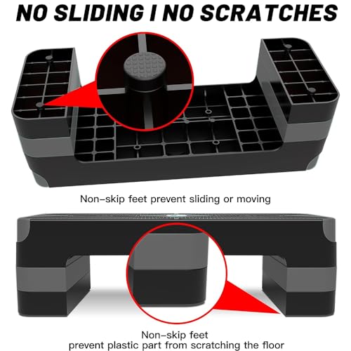 Adjustable Aerobic Exercise Step Platform - Gray, 26.5" Deck