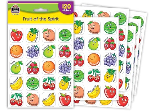 Fruit of the Spirit Self-Adhesive Stickers - 120 Pack, 1-Inch Square